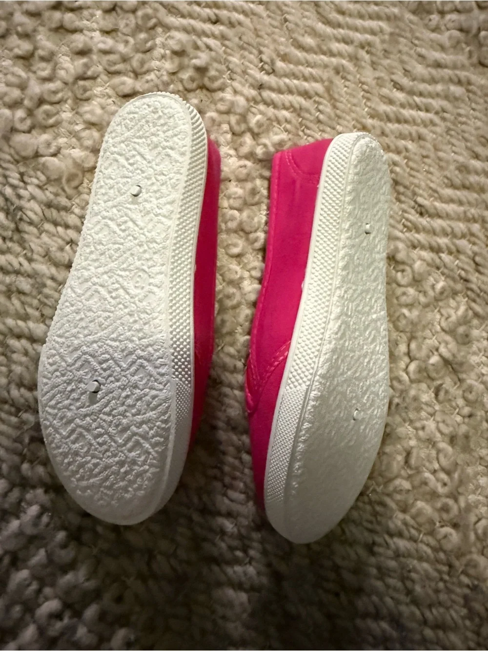 Kids Canvas Slip-On Sneakers pink fuchsia 12.5 13 little girls new unbranded